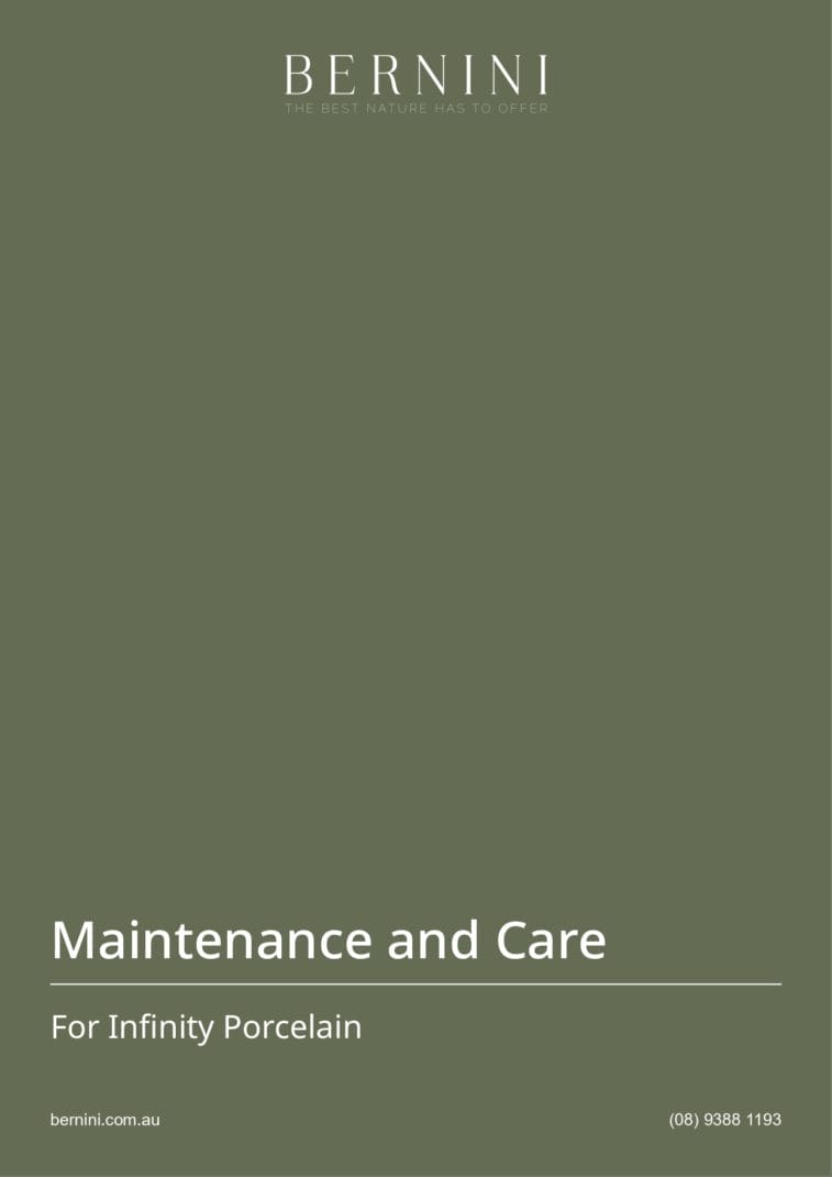 Maintenance and Care of Infinity Porcelain