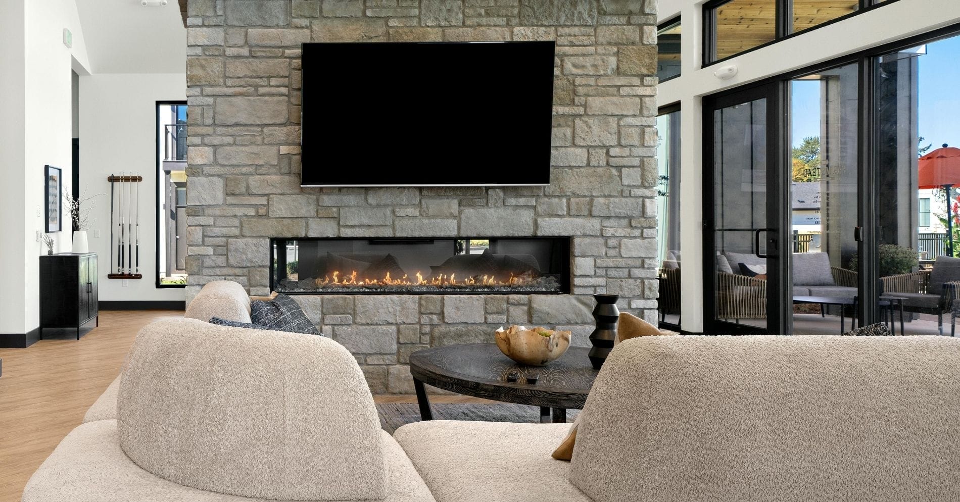 Stone fireplace tiles