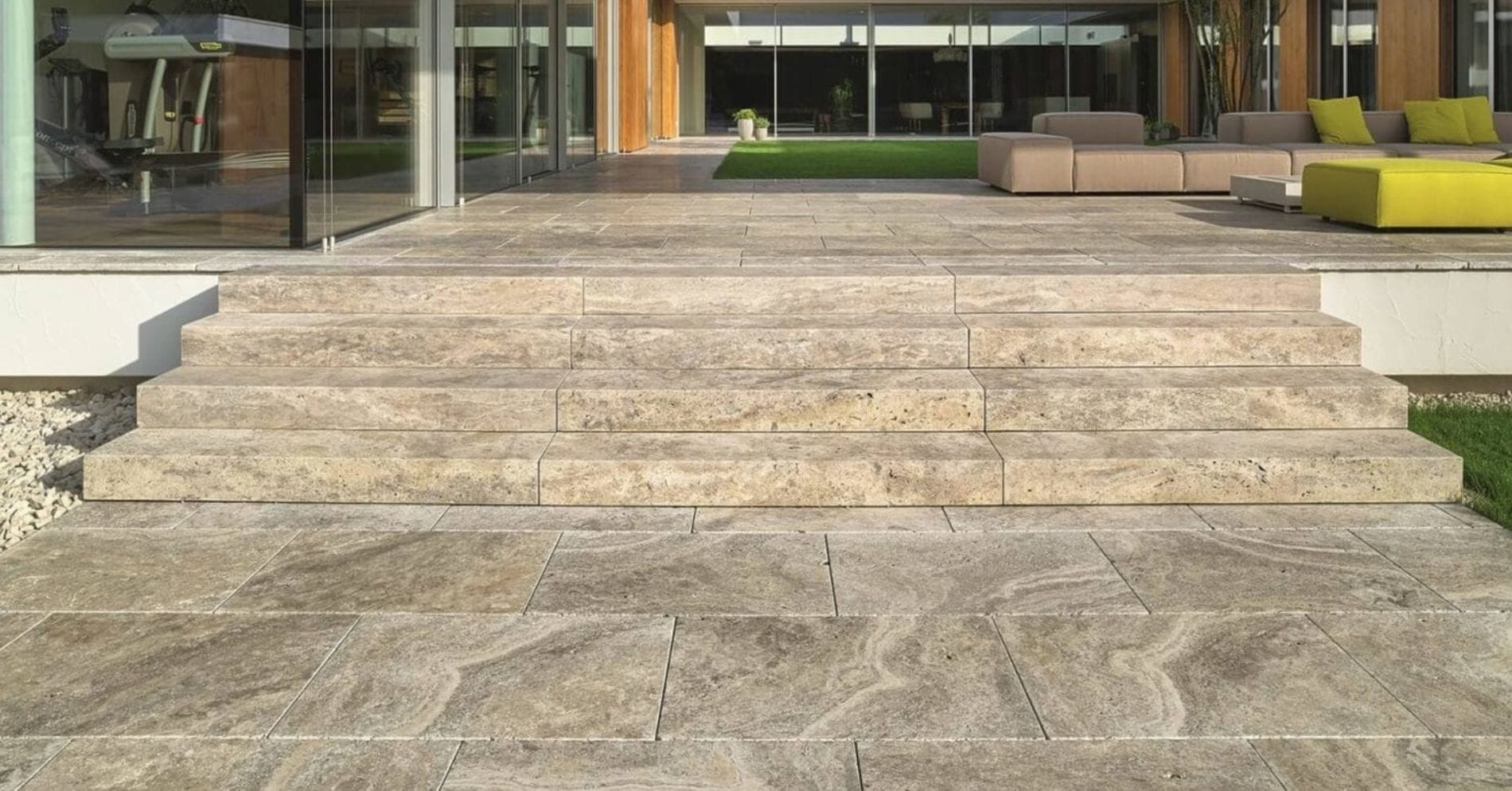 pavers outdoor with a garden patio